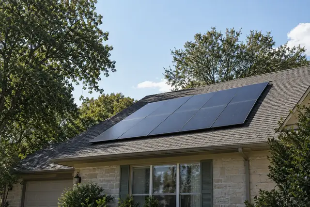 Solar panels on a residential roof.
